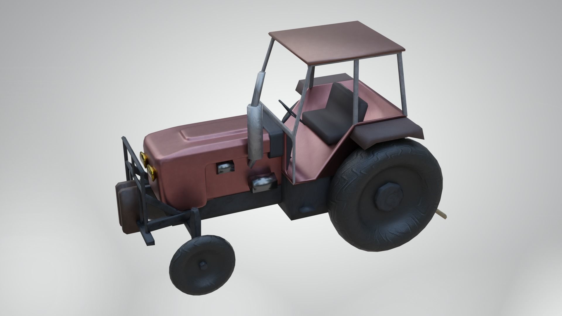 Tractor Low-poly 3D model_9