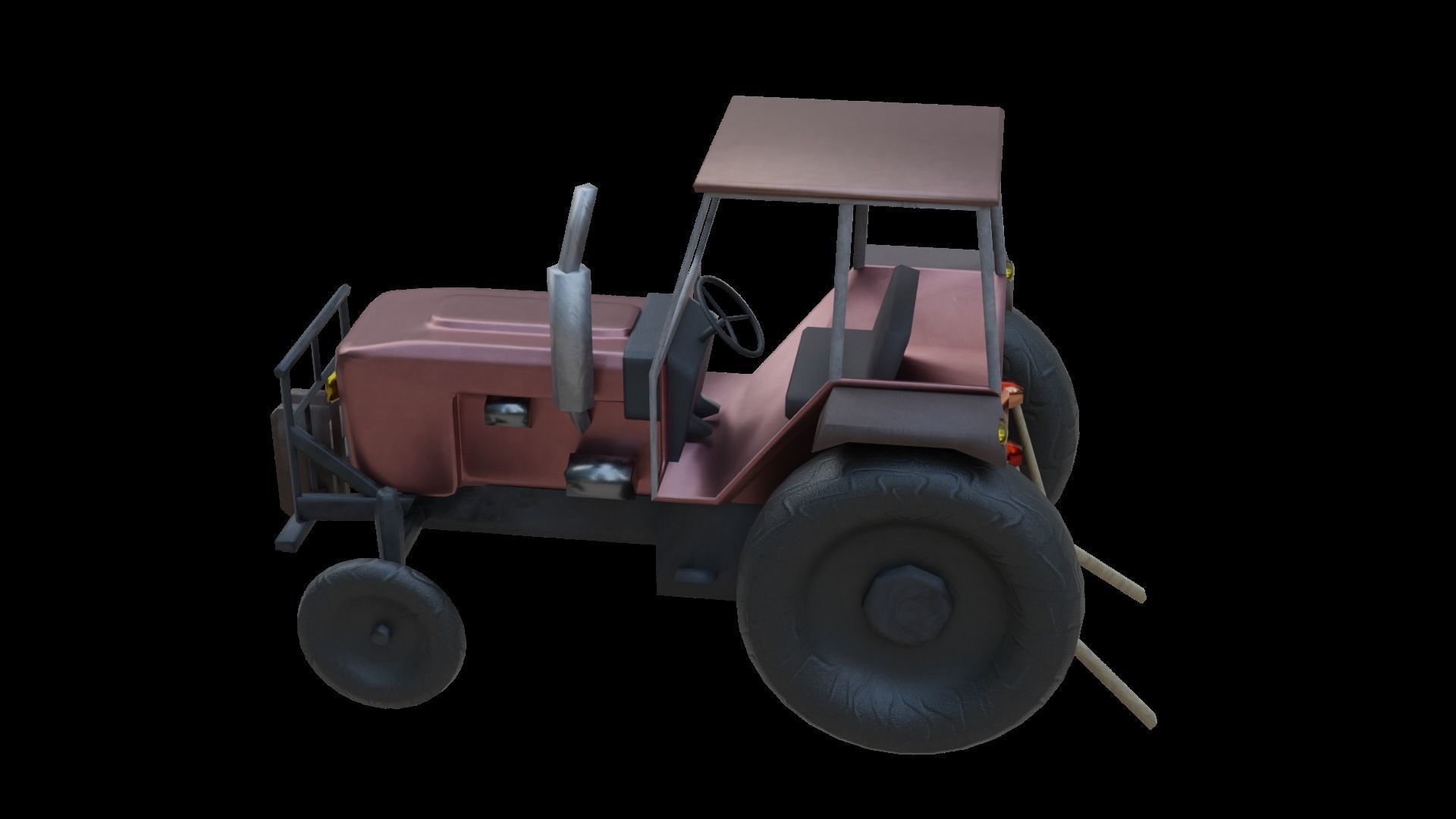 Tractor Low-poly 3D model_10