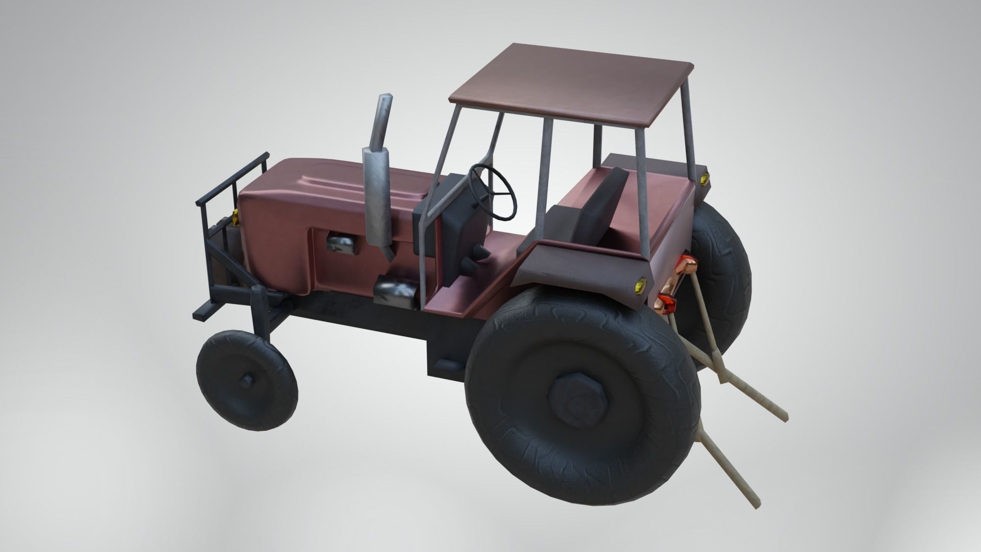 Tractor Low-poly 3D model_11