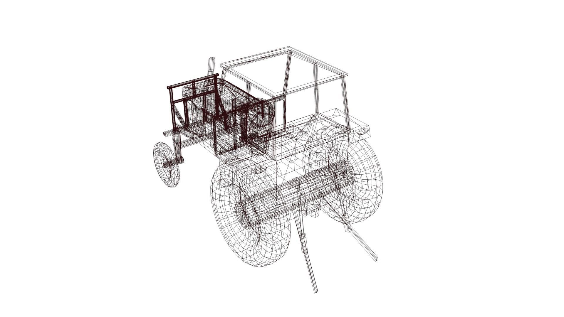 Tractor Low-poly 3D model_46