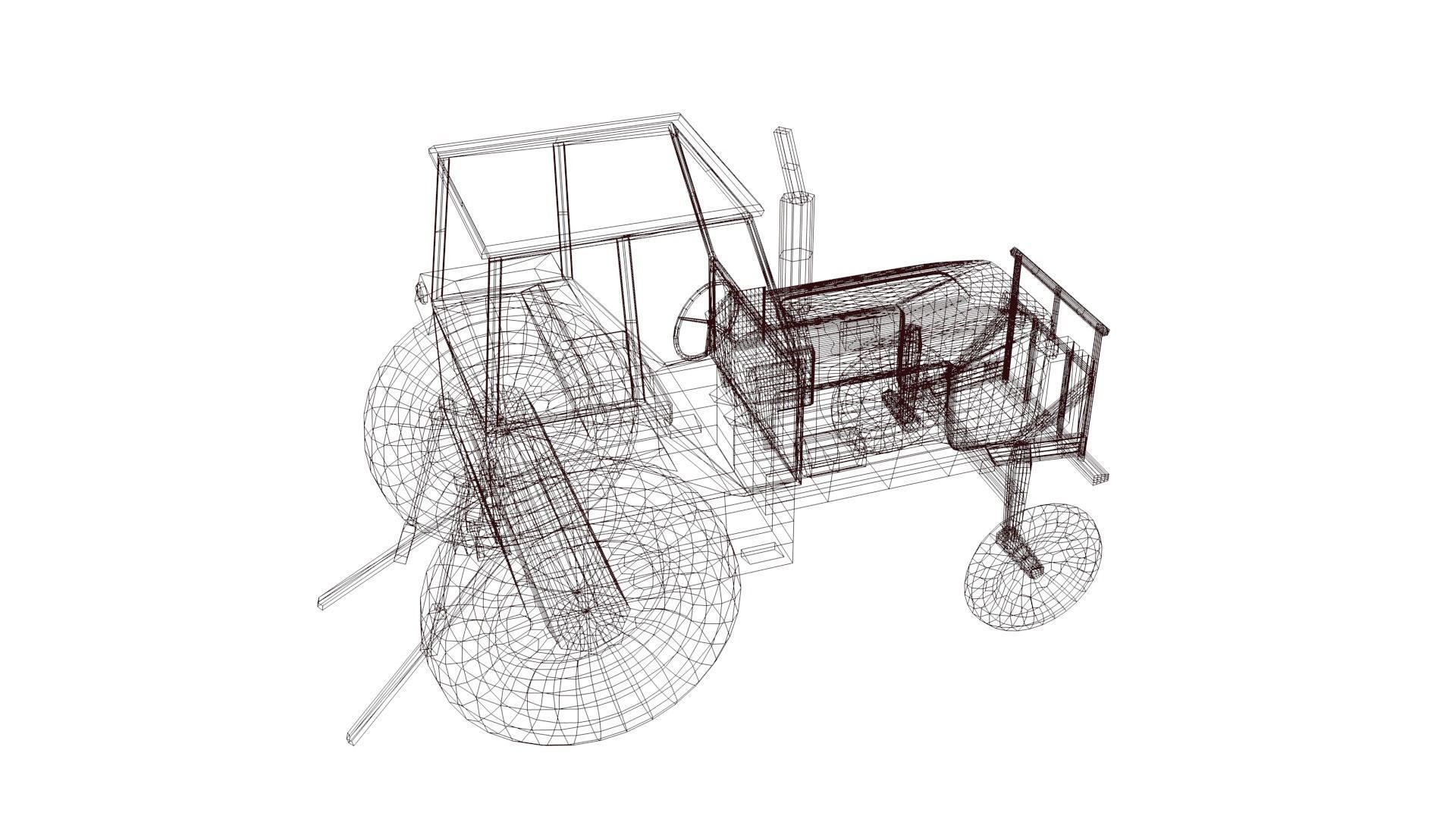 Tractor Low-poly 3D model_52