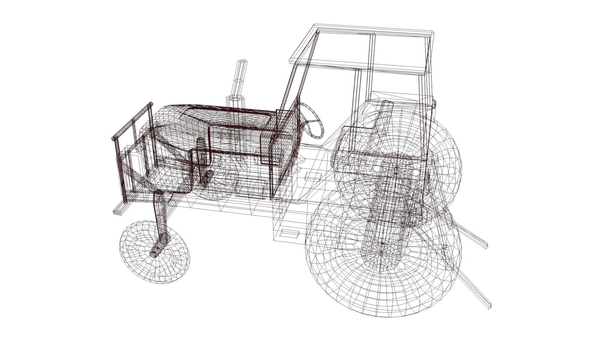 Tractor Low-poly 3D model_43