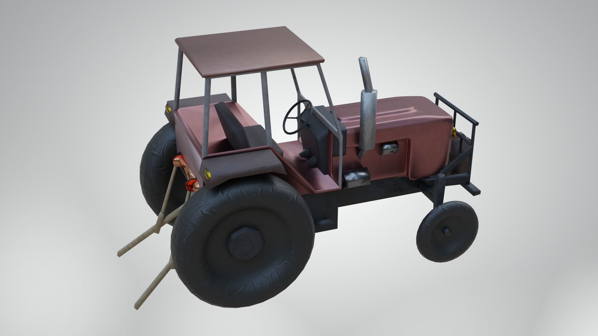Tractor Low-poly 3D model_29