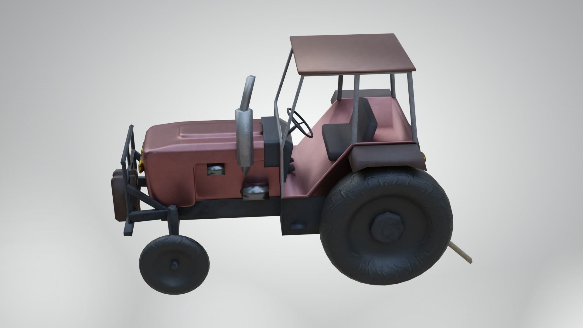 Tractor Low-poly 3D model_5