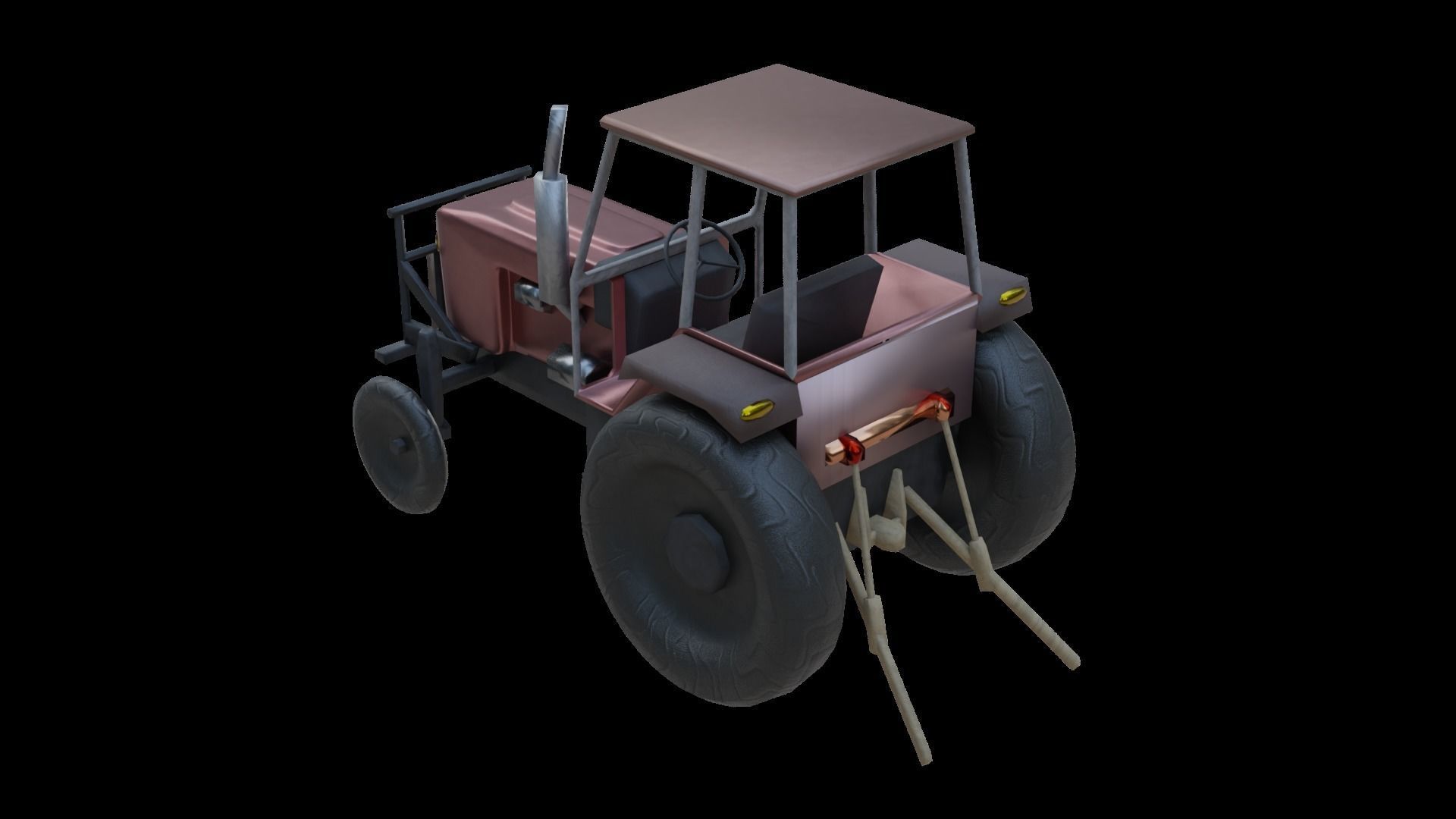 Tractor Low-poly 3D model_13
