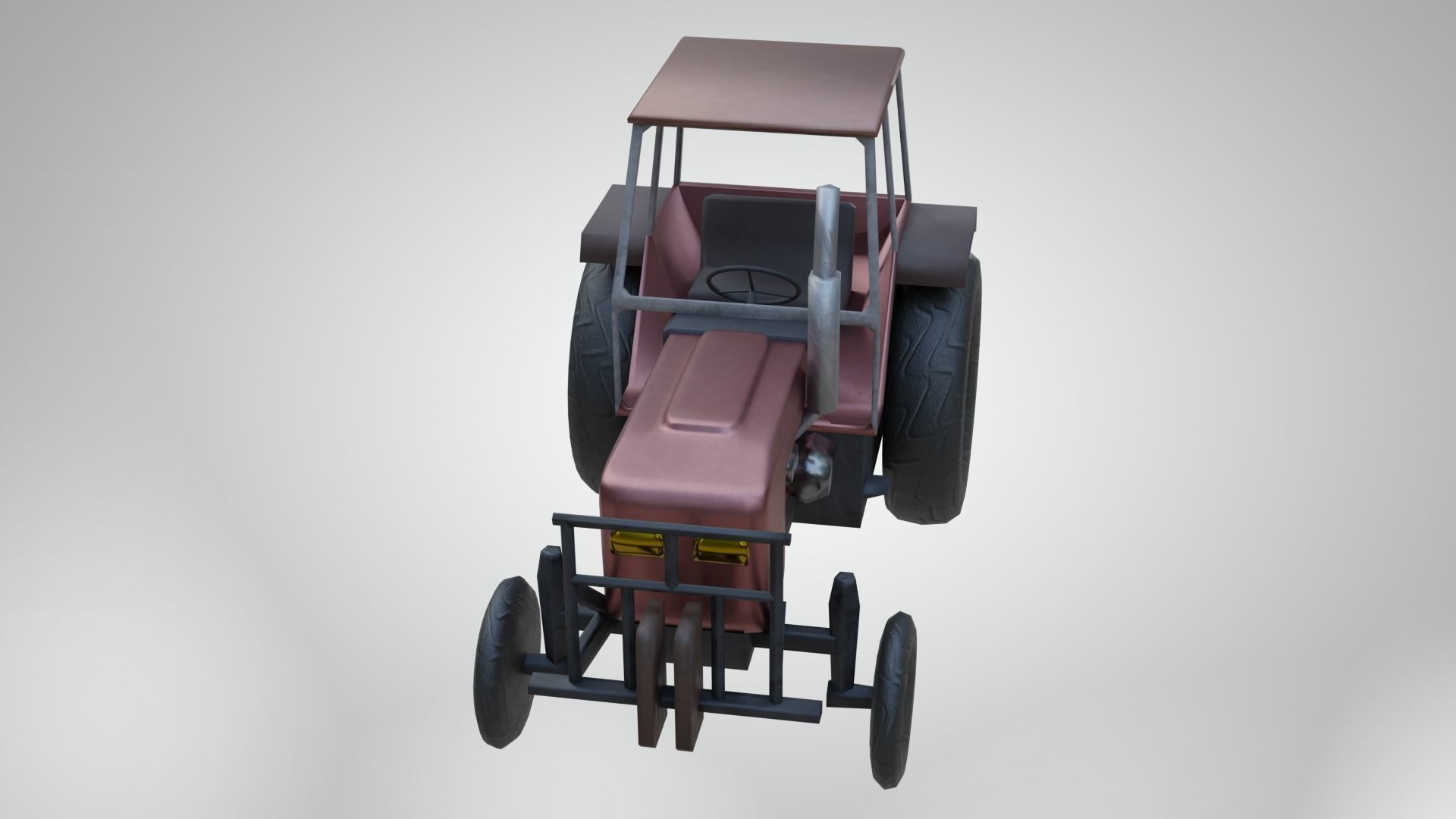 Tractor Low-poly 3D model_17