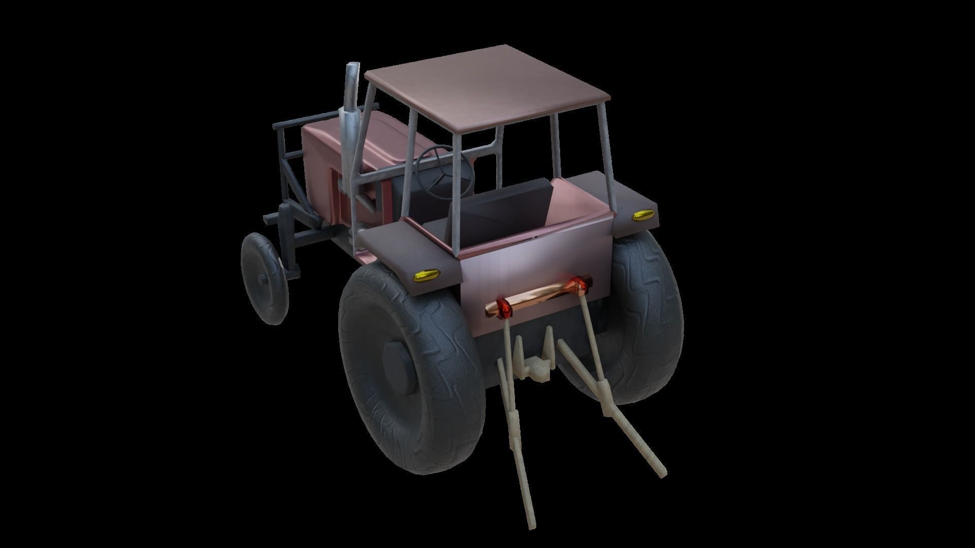 Tractor Low-poly 3D model_3