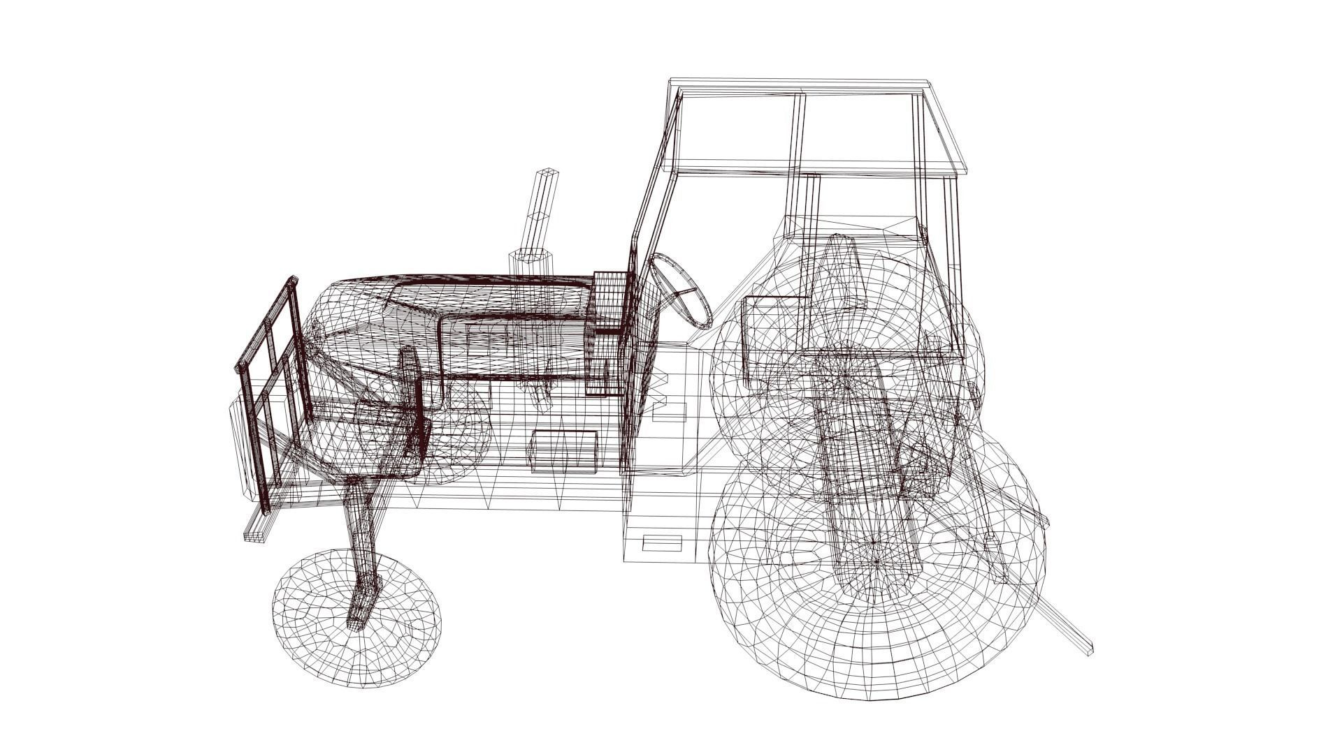 Tractor Low-poly 3D model_42