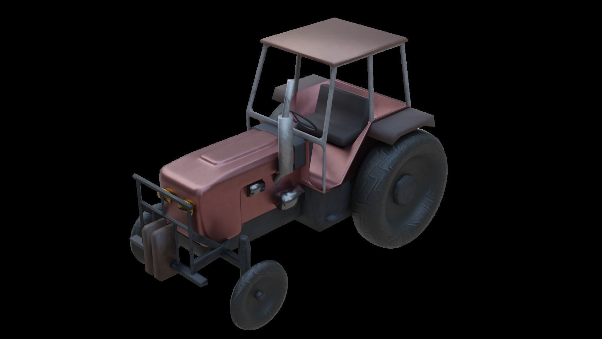 Tractor Low-poly 3D model_8