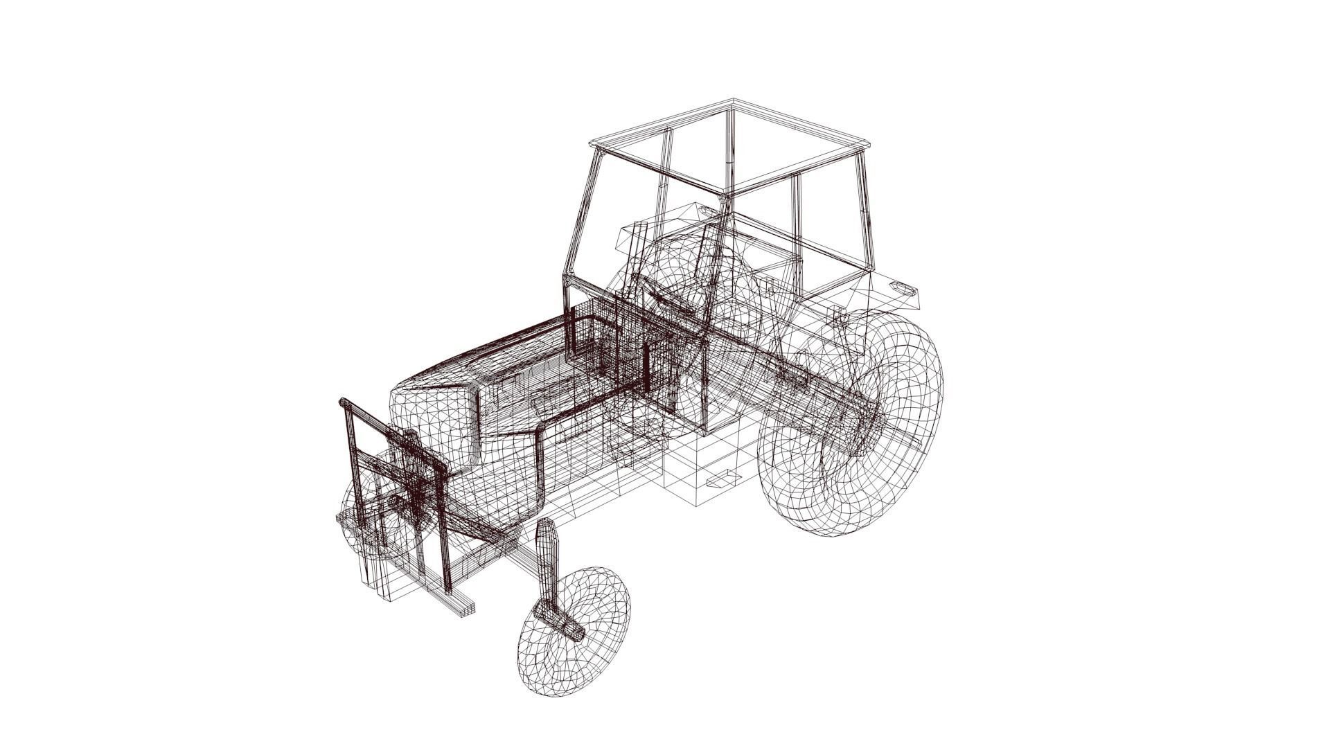 Tractor Low-poly 3D model_39