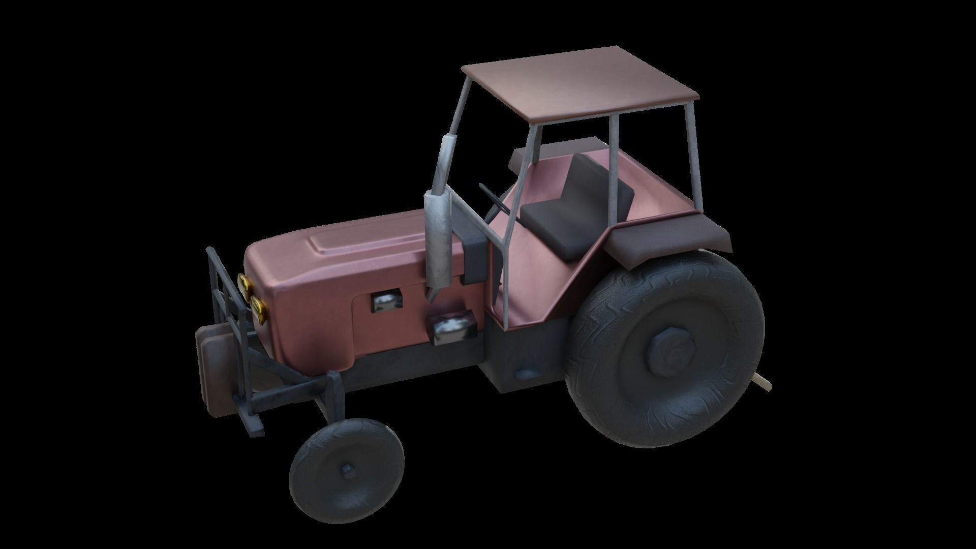 Tractor Low-poly 3D model_4