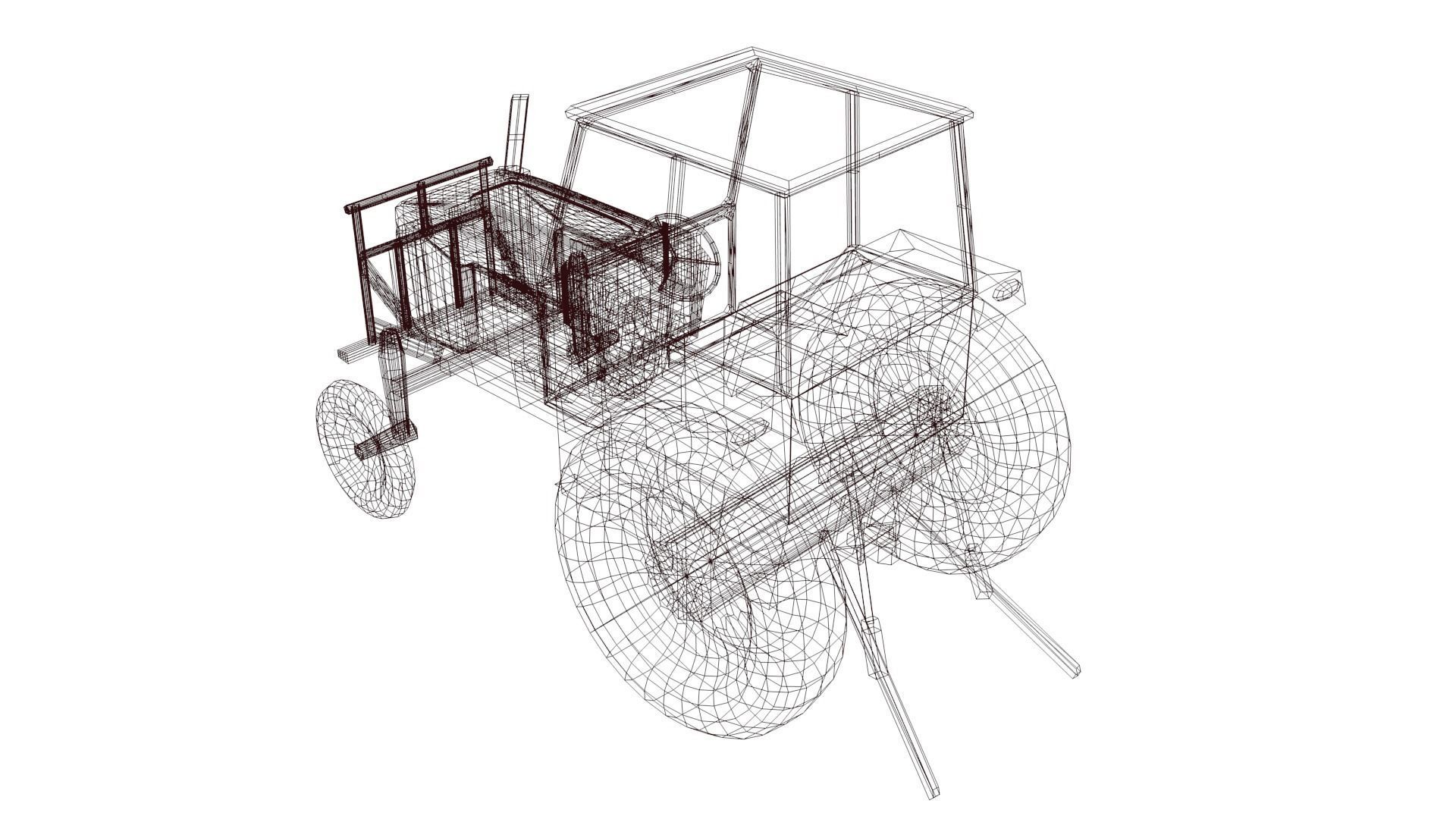 Tractor Low-poly 3D model_45