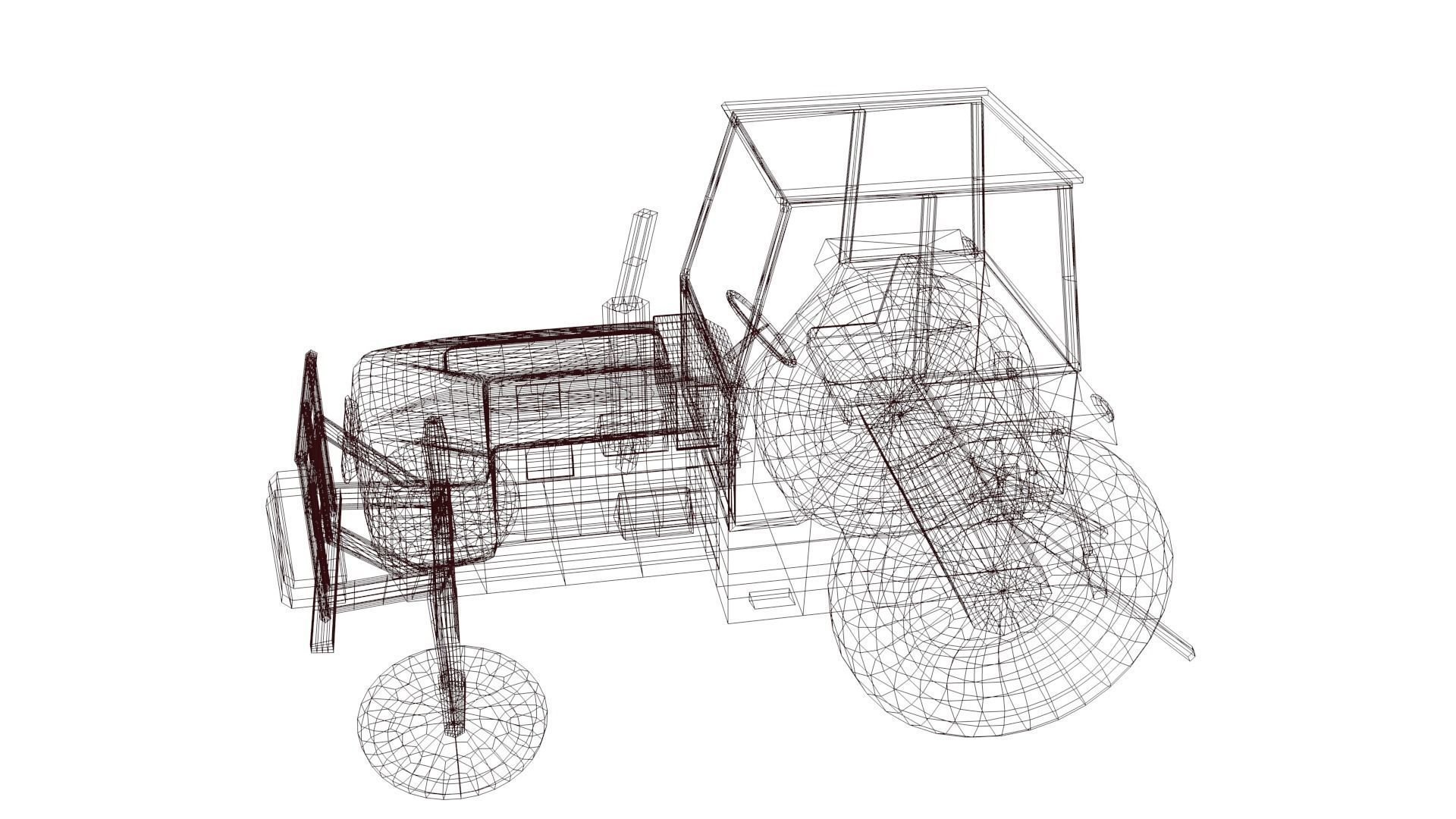 Tractor Low-poly 3D model_41