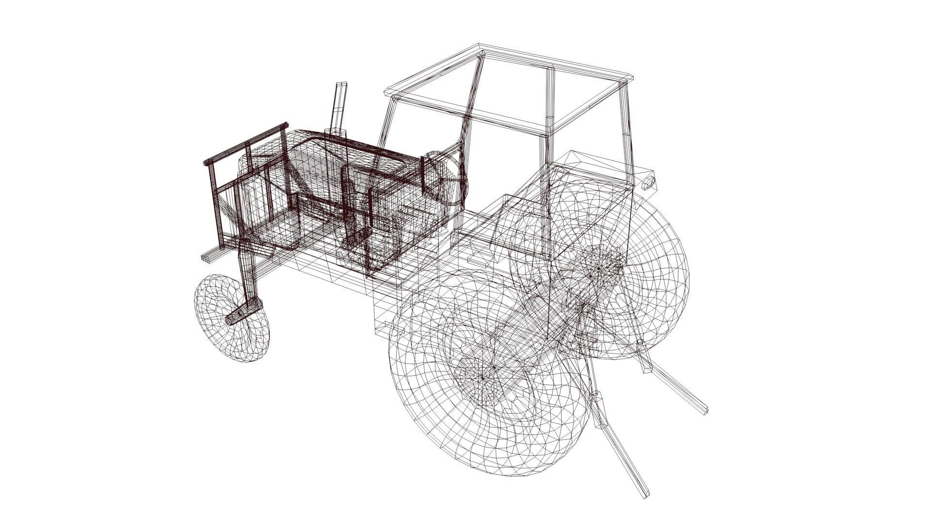 Tractor Low-poly 3D model_44