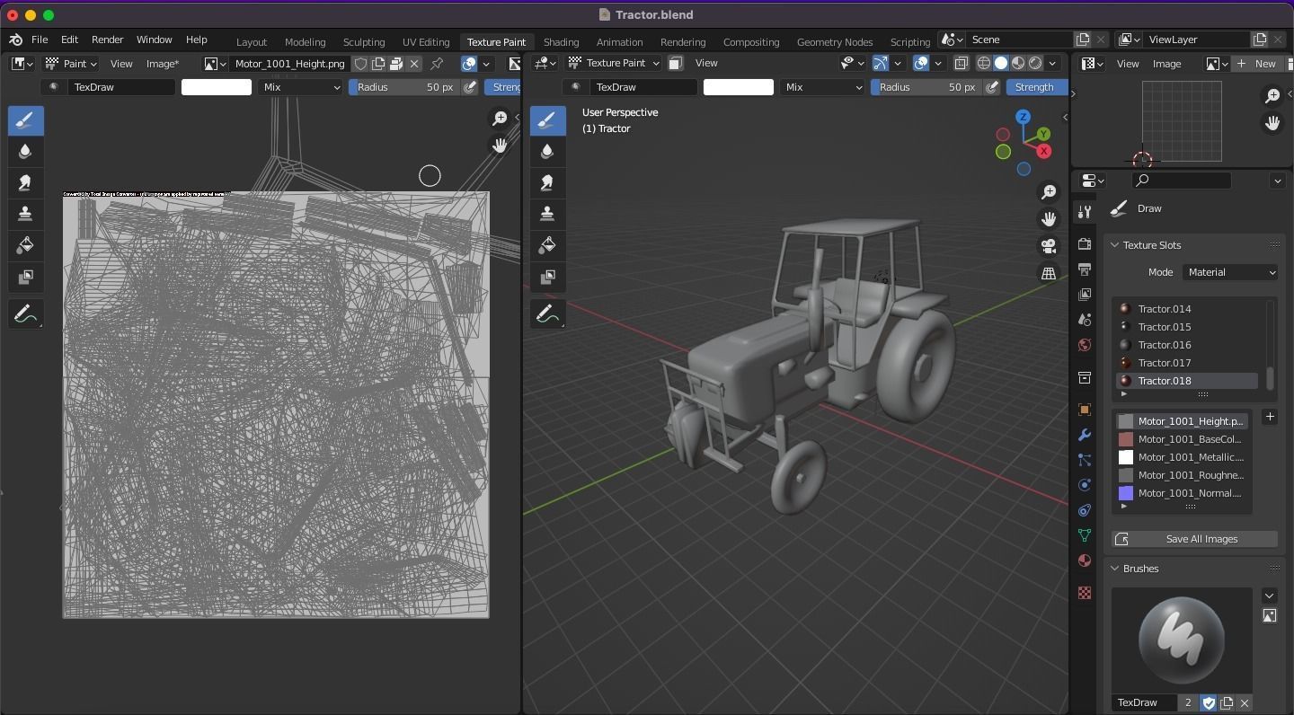 Tractor Low-poly 3D model_38