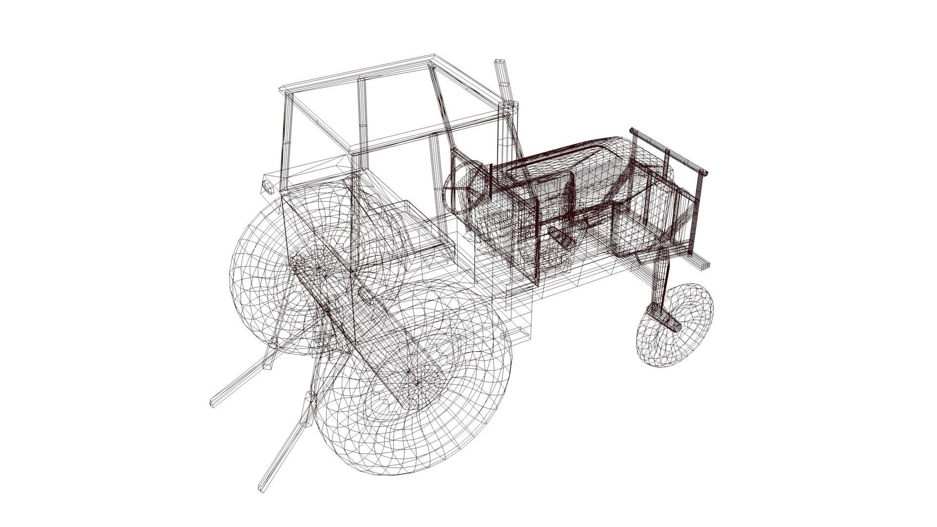 Tractor Low-poly 3D model_51