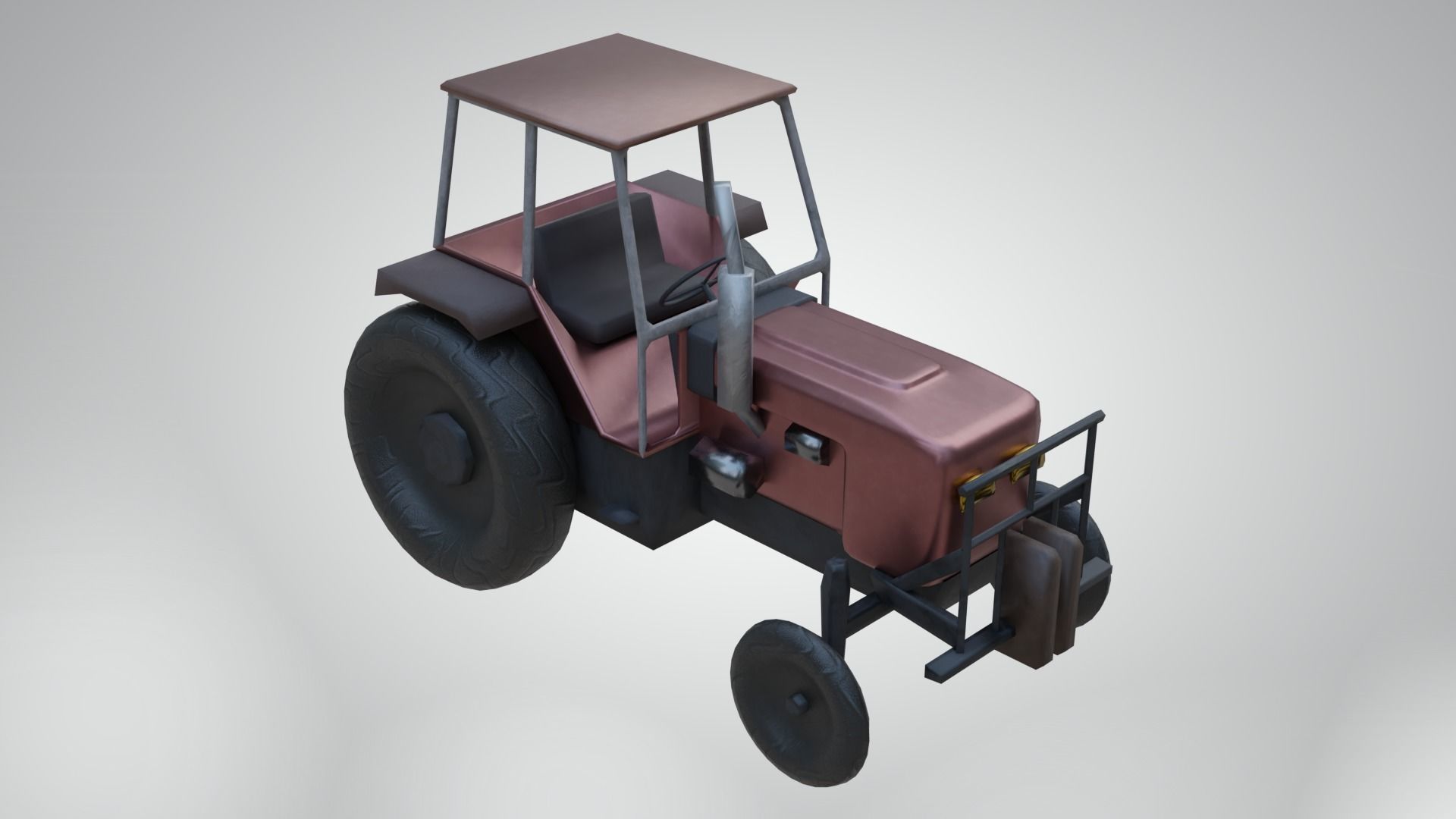 Tractor Low-poly 3D model_21