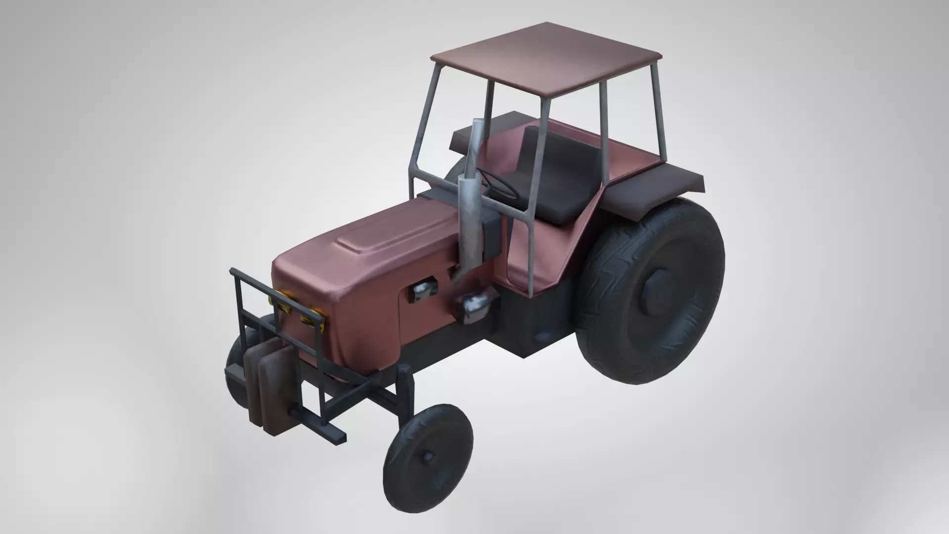 Tractor Low-poly 3D model_0