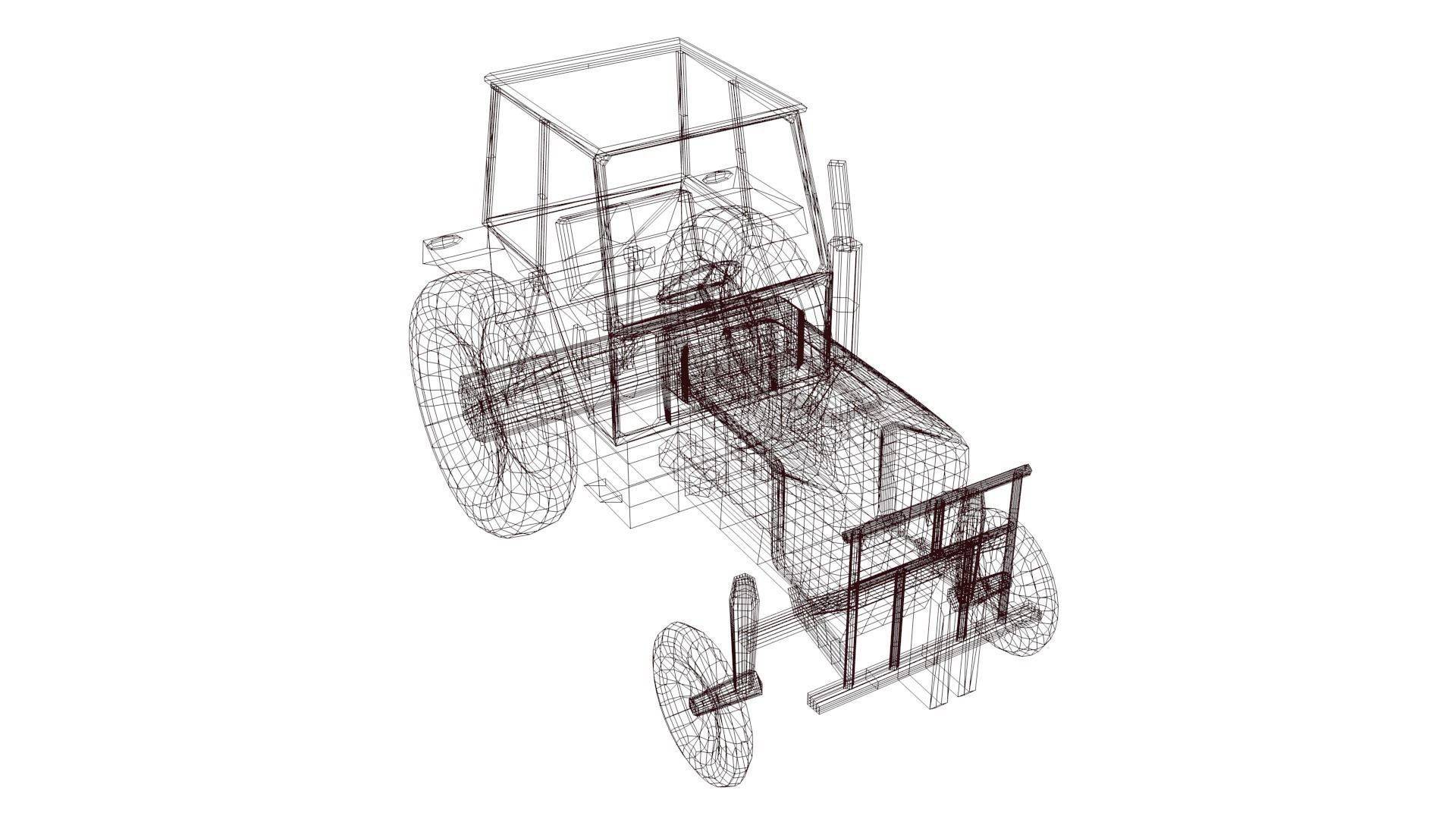 Tractor Low-poly 3D model_56