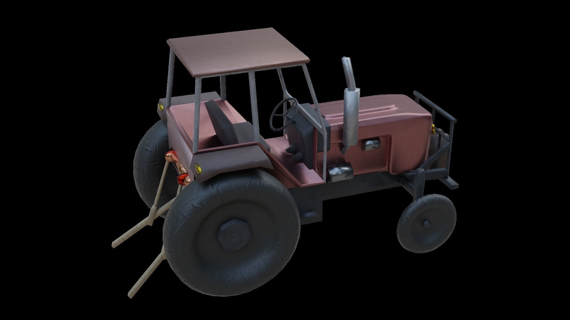 Tractor Low-poly 3D model_30