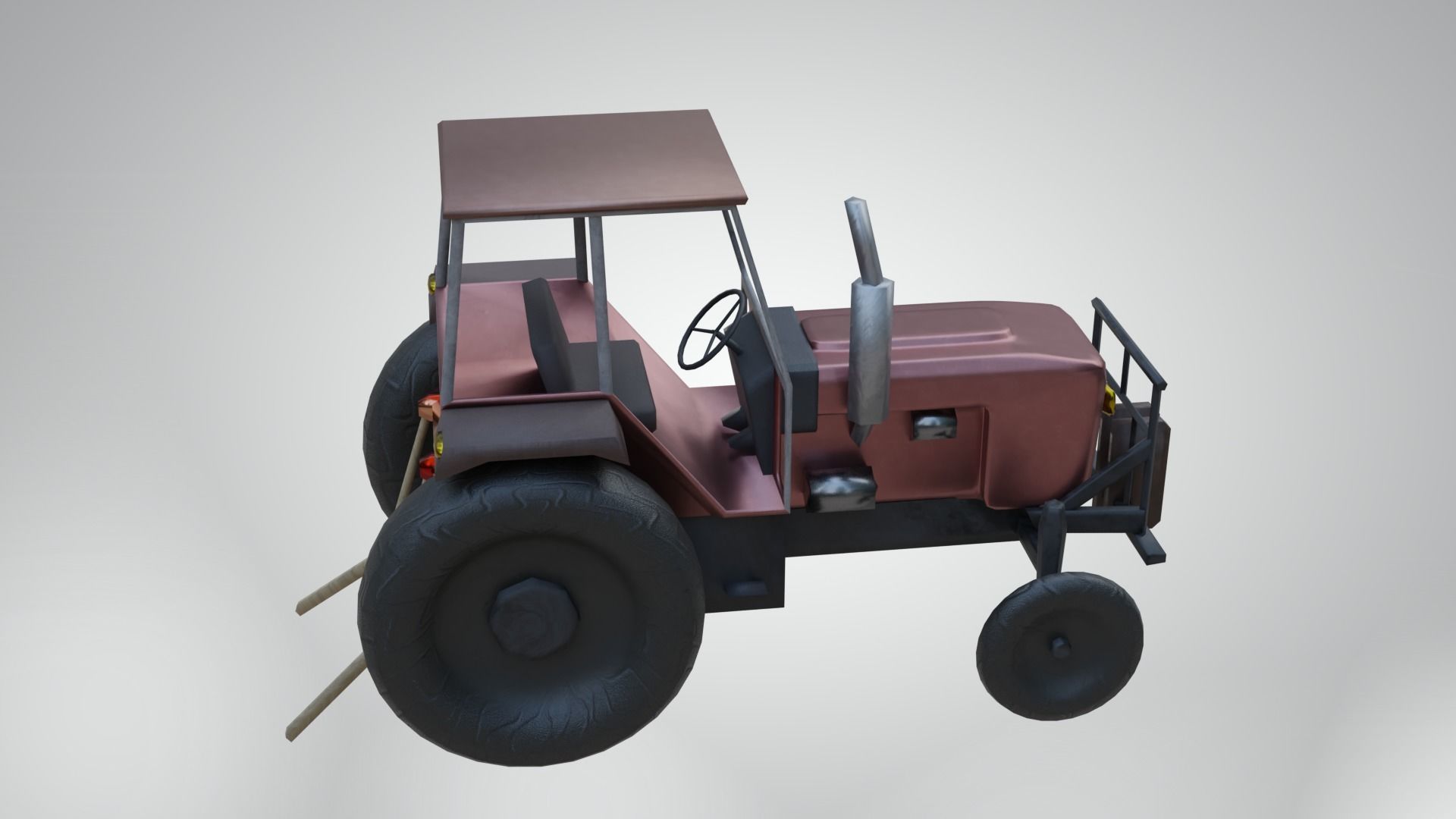 Tractor Low-poly 3D model_27