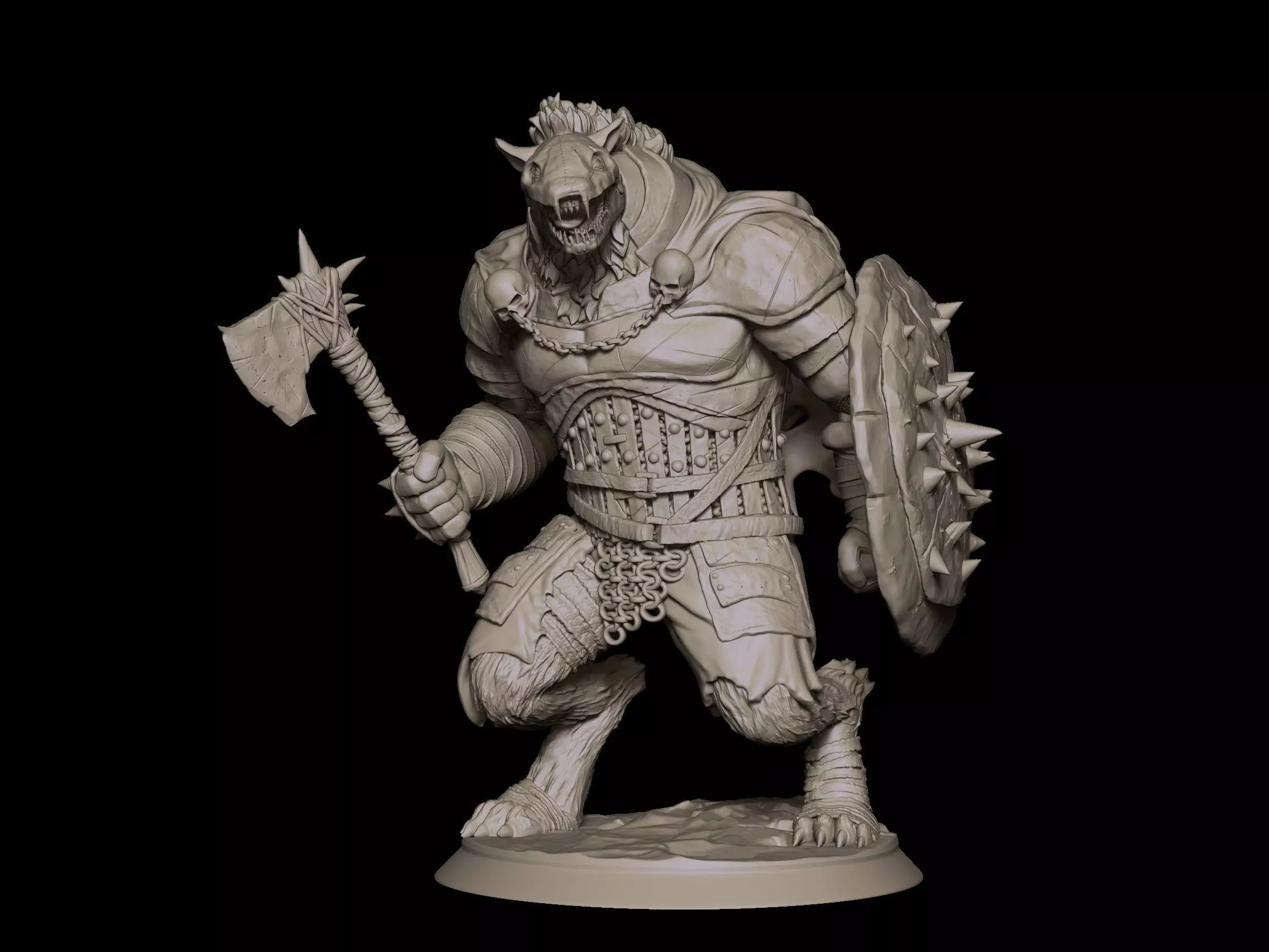Gnoll Pack Lord 3D print model_0