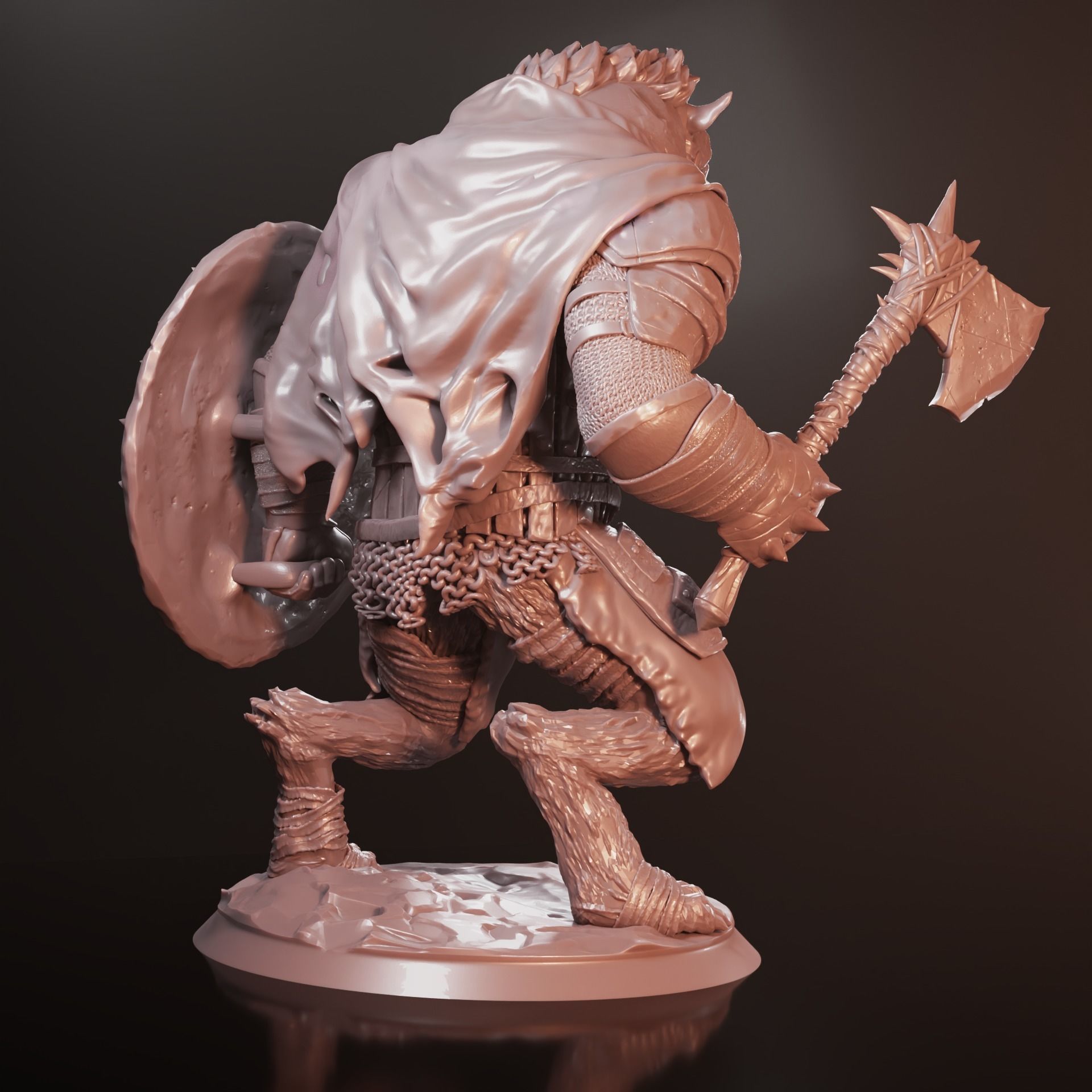 Gnoll Pack Lord 3D print model_1