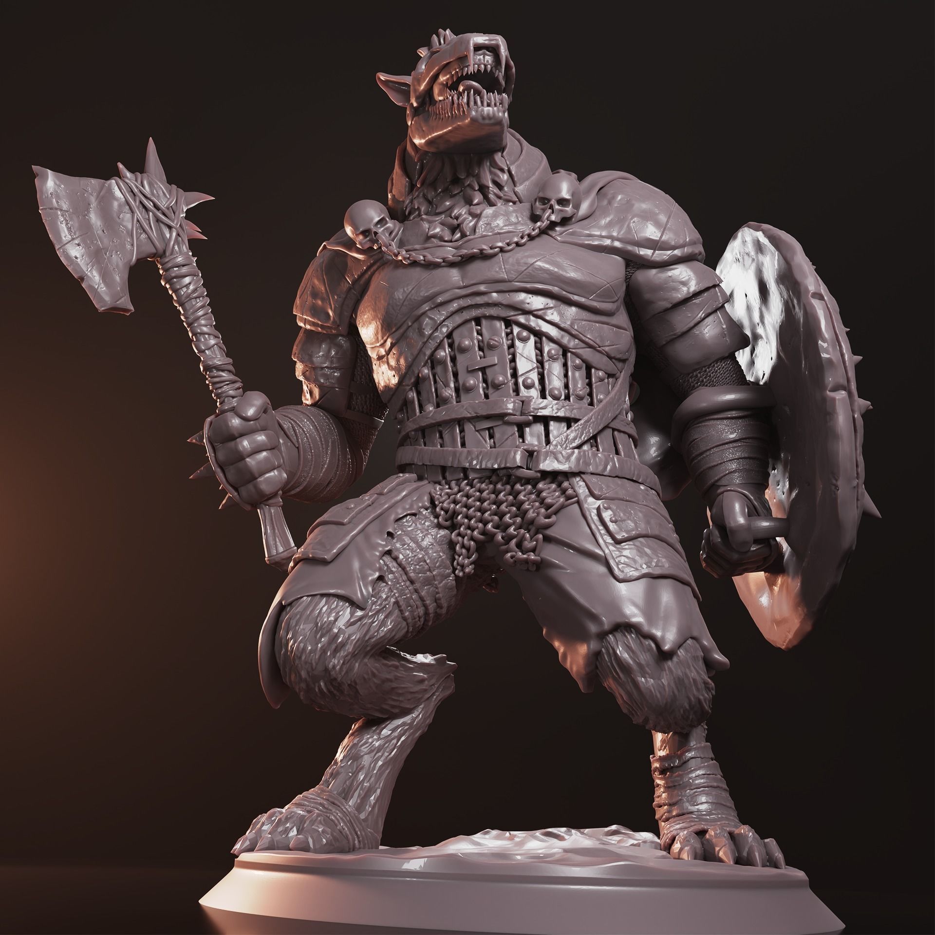 Gnoll Pack Lord 3D print model_10