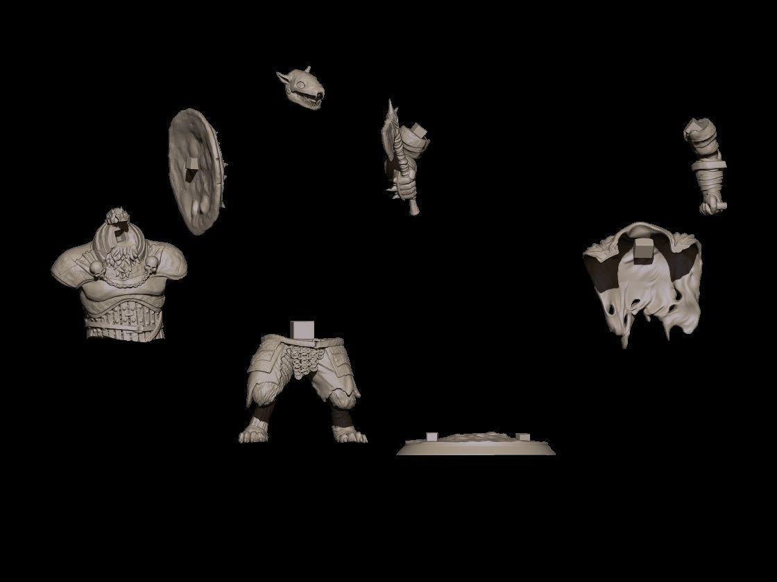 Gnoll Pack Lord 3D print model_11