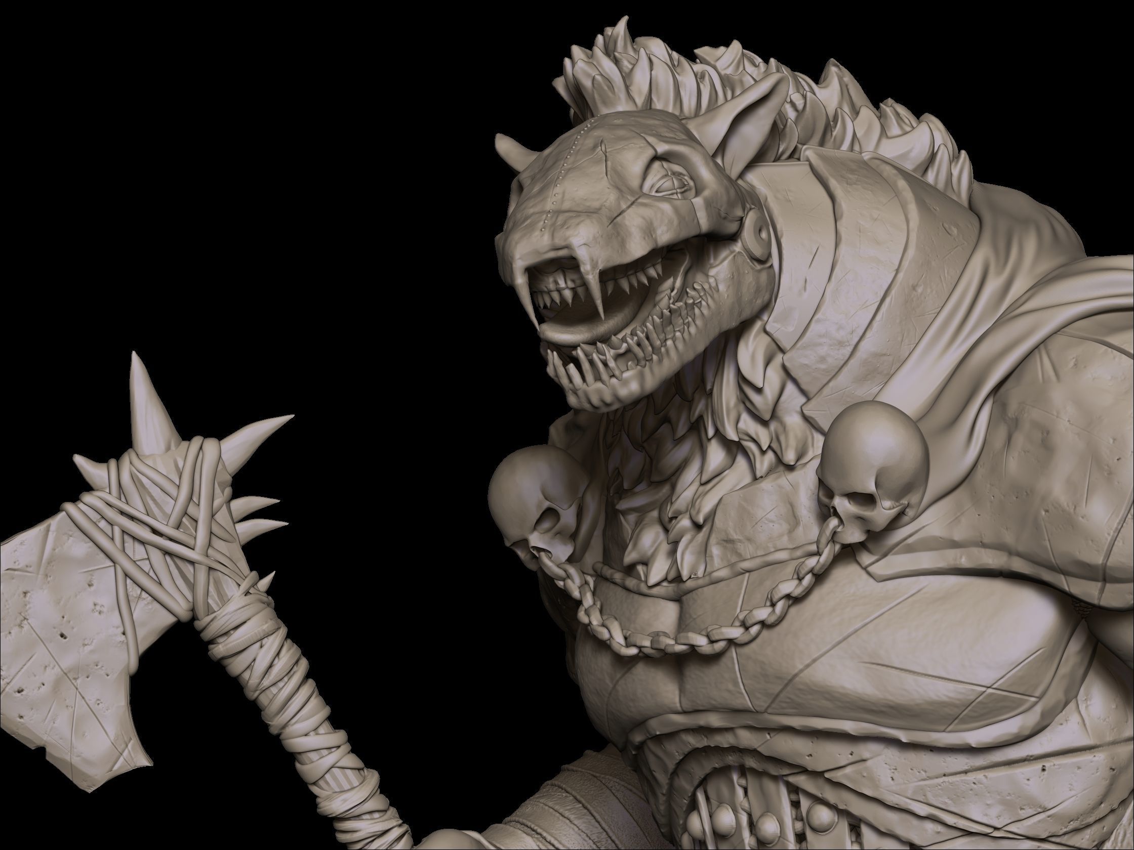 Gnoll Pack Lord 3D print model_8