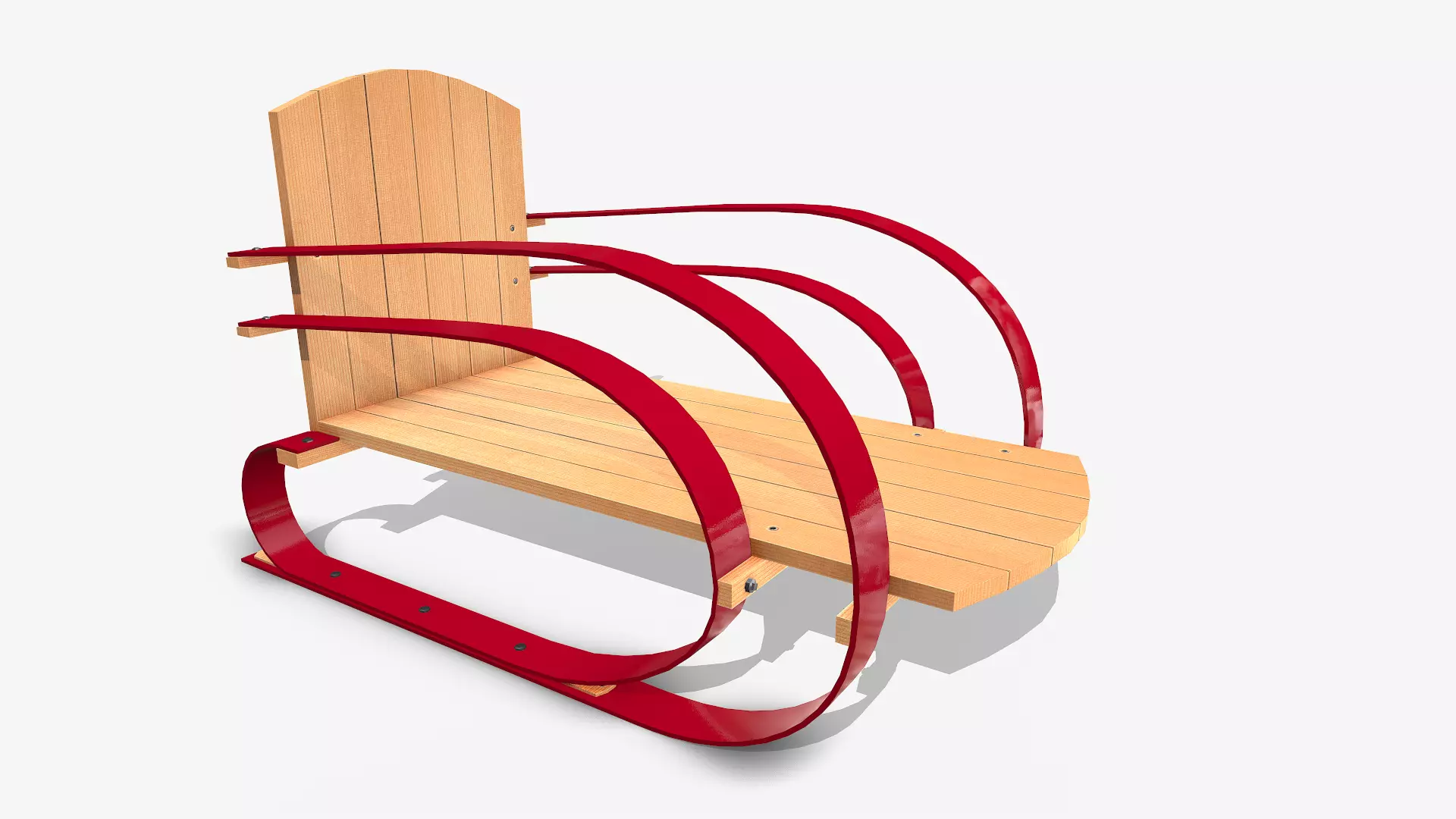 Red Sled Low-poly 3D model