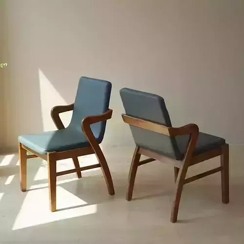 Rubber wood single-seat wooden dining chair