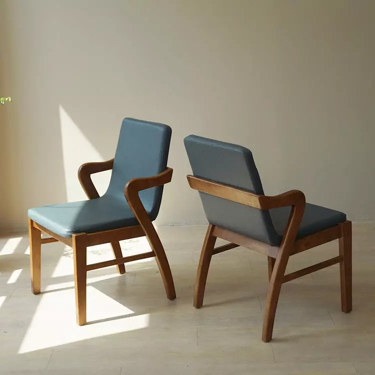 Rubber wood single-seat wooden dining chair 3D model