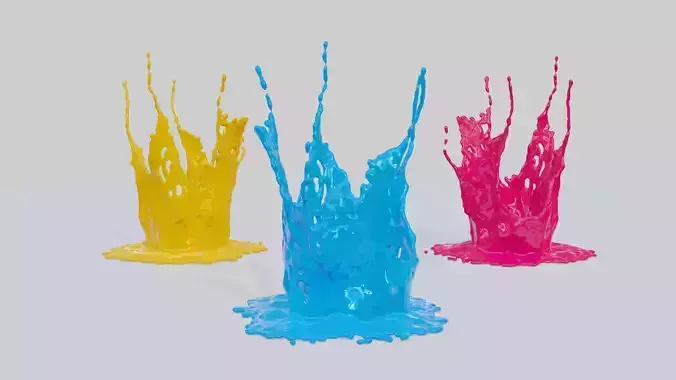 Crown Liquid Splash Animated 3D model
