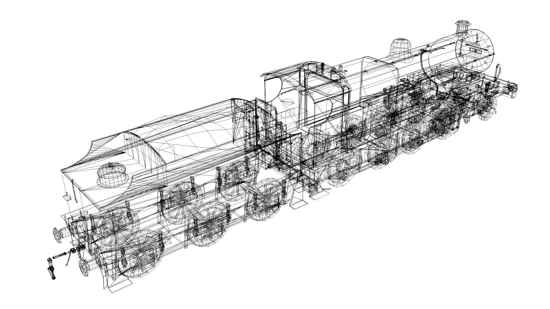 Train - Steam Locomotive Low-poly 3D model_54