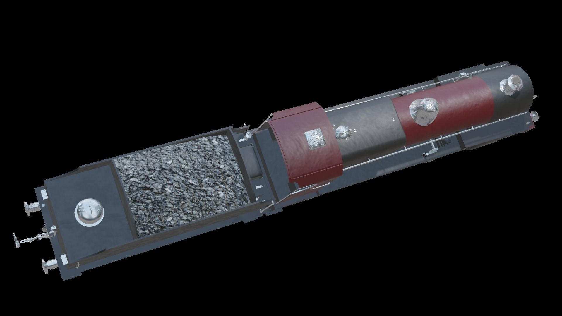 Train - Steam Locomotive Low-poly 3D model_34