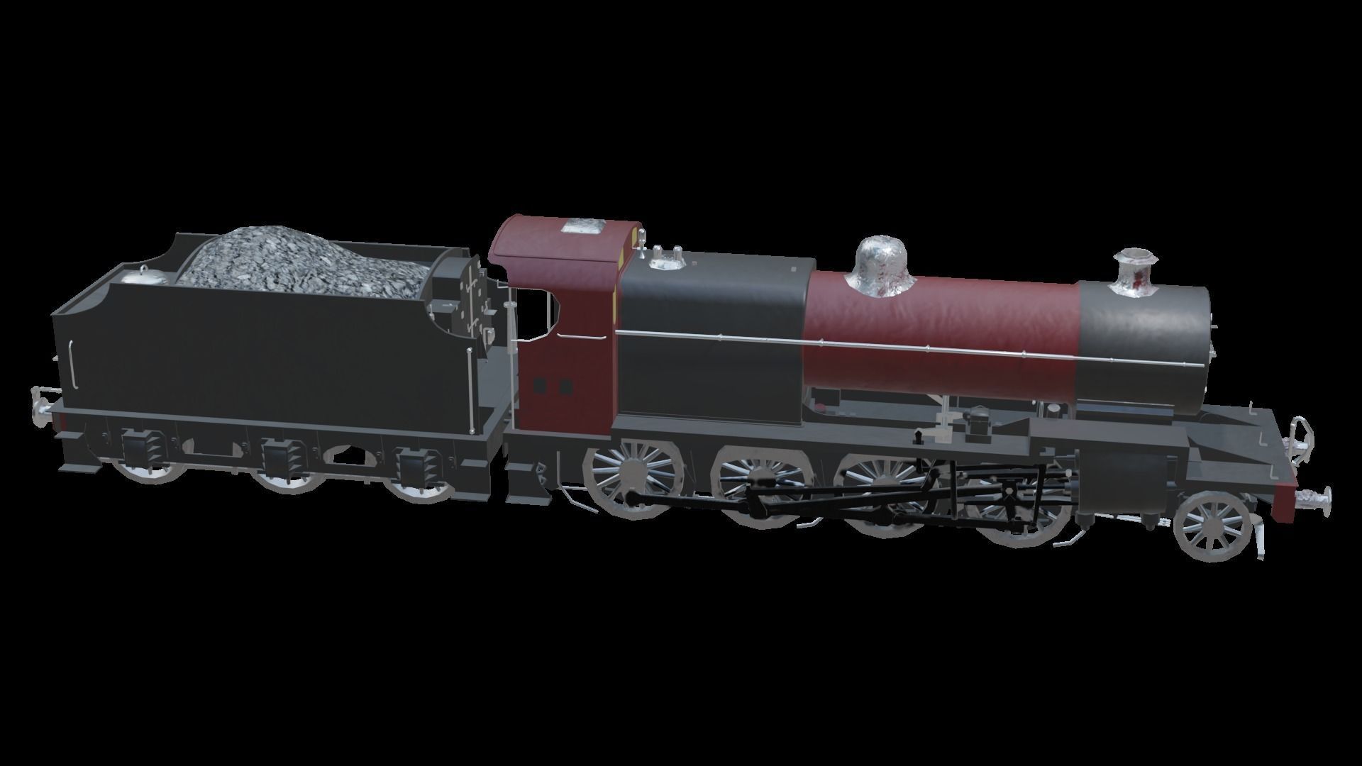 Train - Steam Locomotive Low-poly 3D model_13