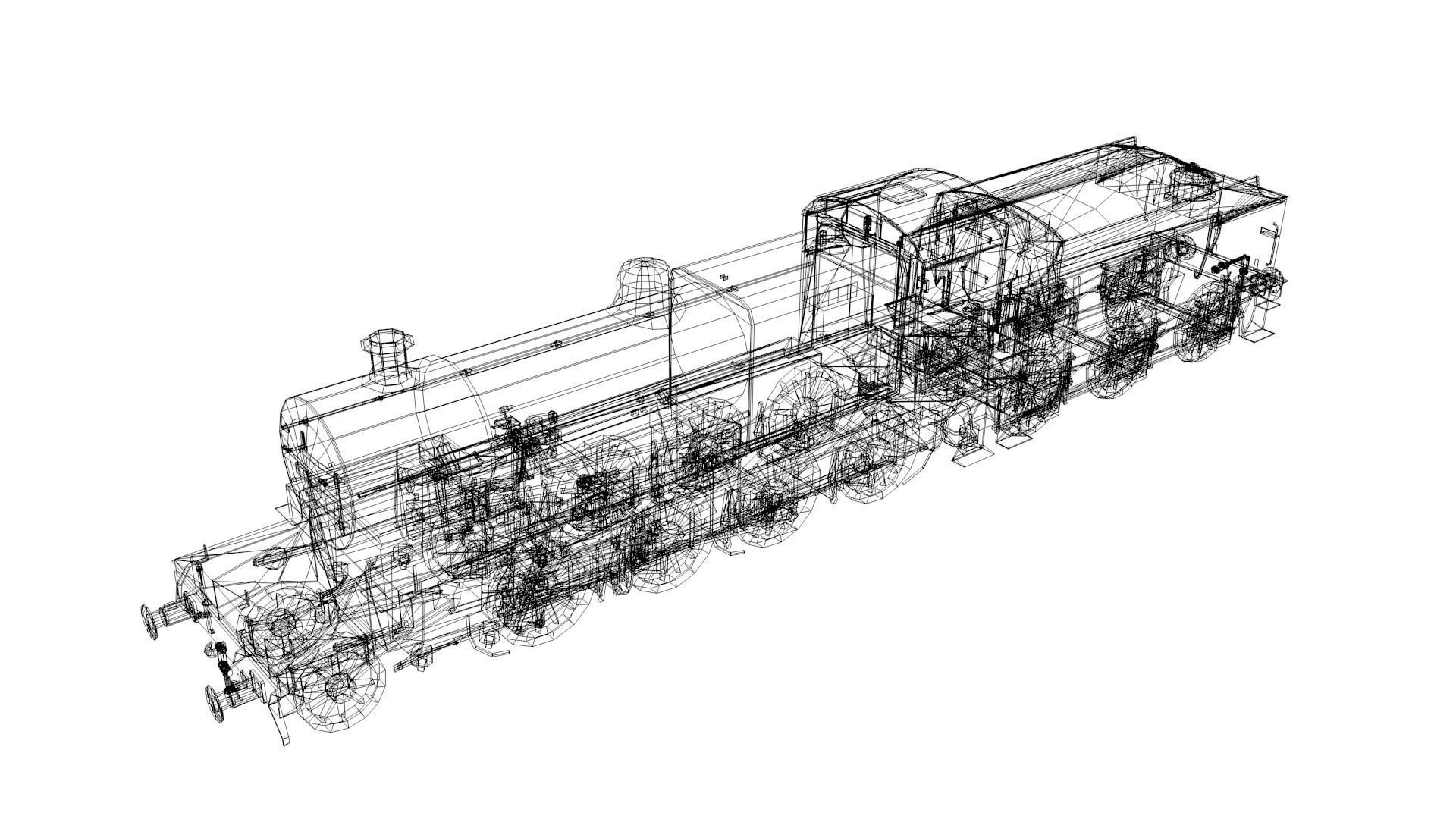 Train - Steam Locomotive Low-poly 3D model_47