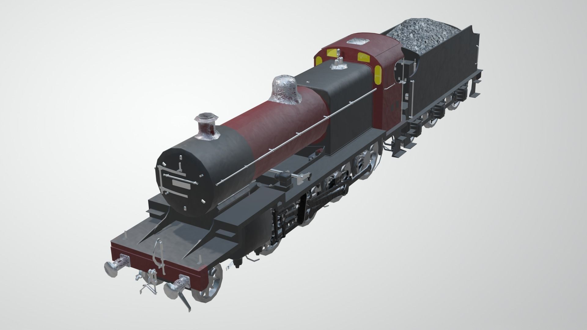 Train - Steam Locomotive Low-poly 3D model_51