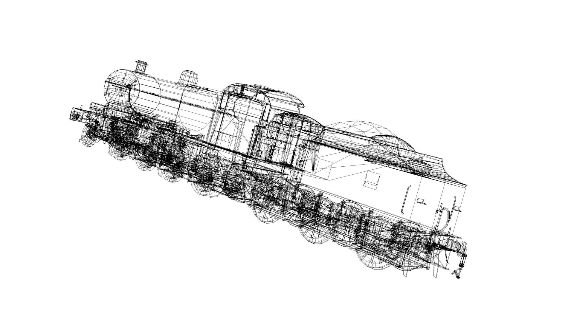 Train - Steam Locomotive Low-poly 3D model_30