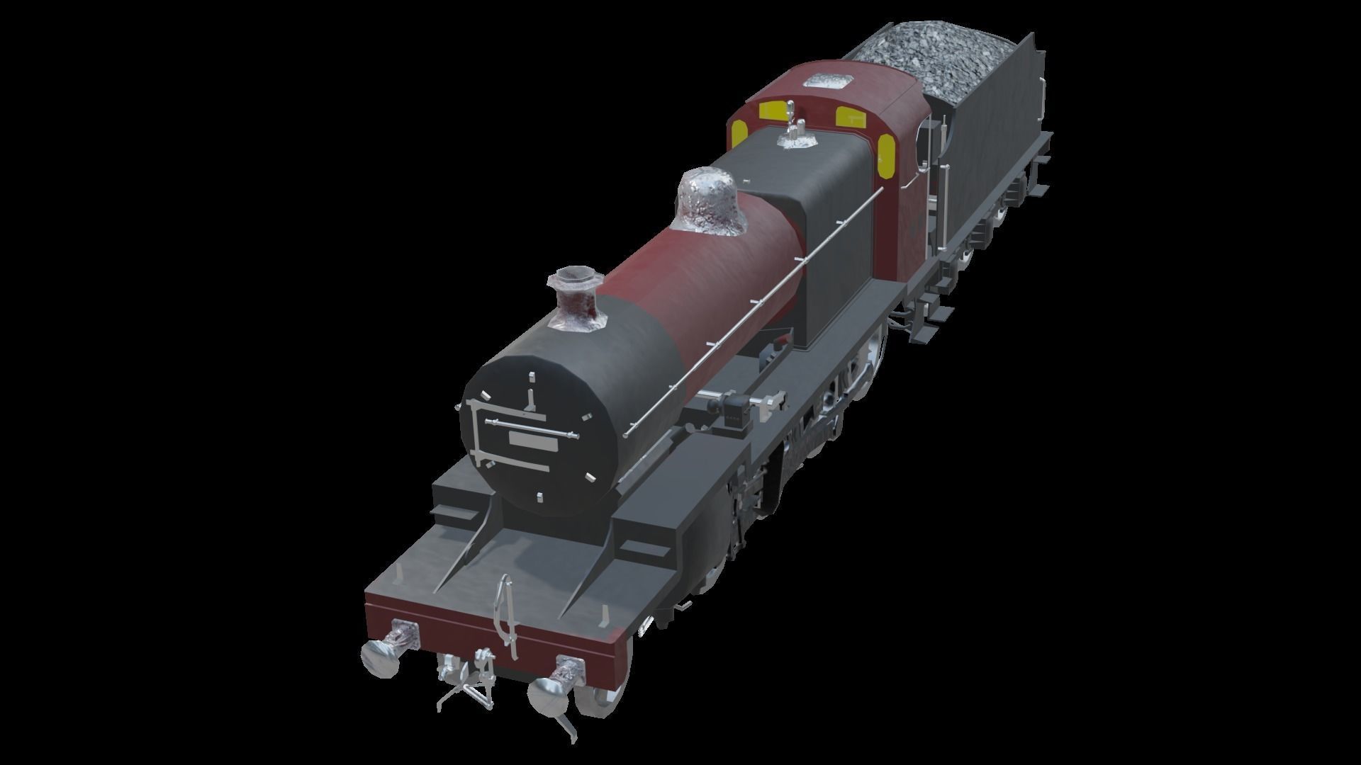 Train - Steam Locomotive Low-poly 3D model_55