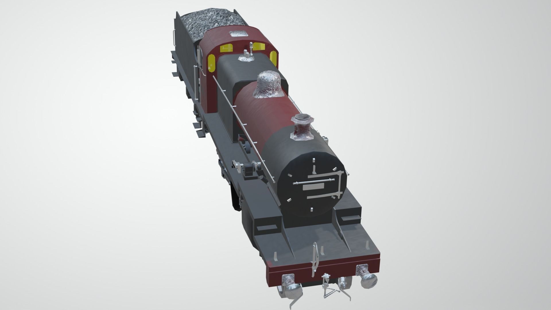 Train - Steam Locomotive Low-poly 3D model_28