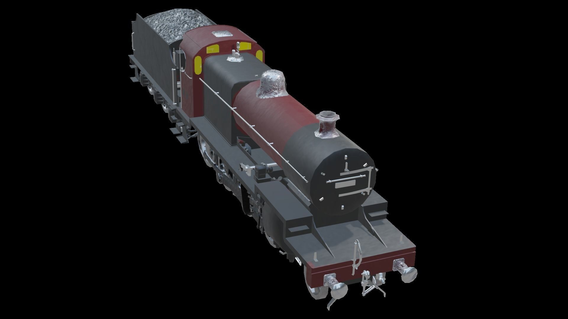 Train - Steam Locomotive Low-poly 3D model_25