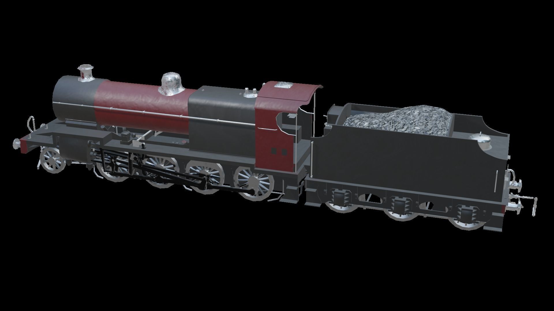 Train - Steam Locomotive Low-poly 3D model_42