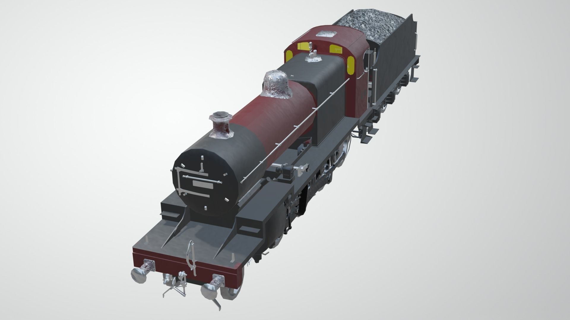 Train - Steam Locomotive Low-poly 3D model_53