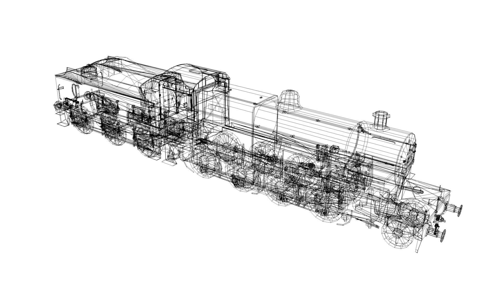 Train - Steam Locomotive Low-poly 3D model_8