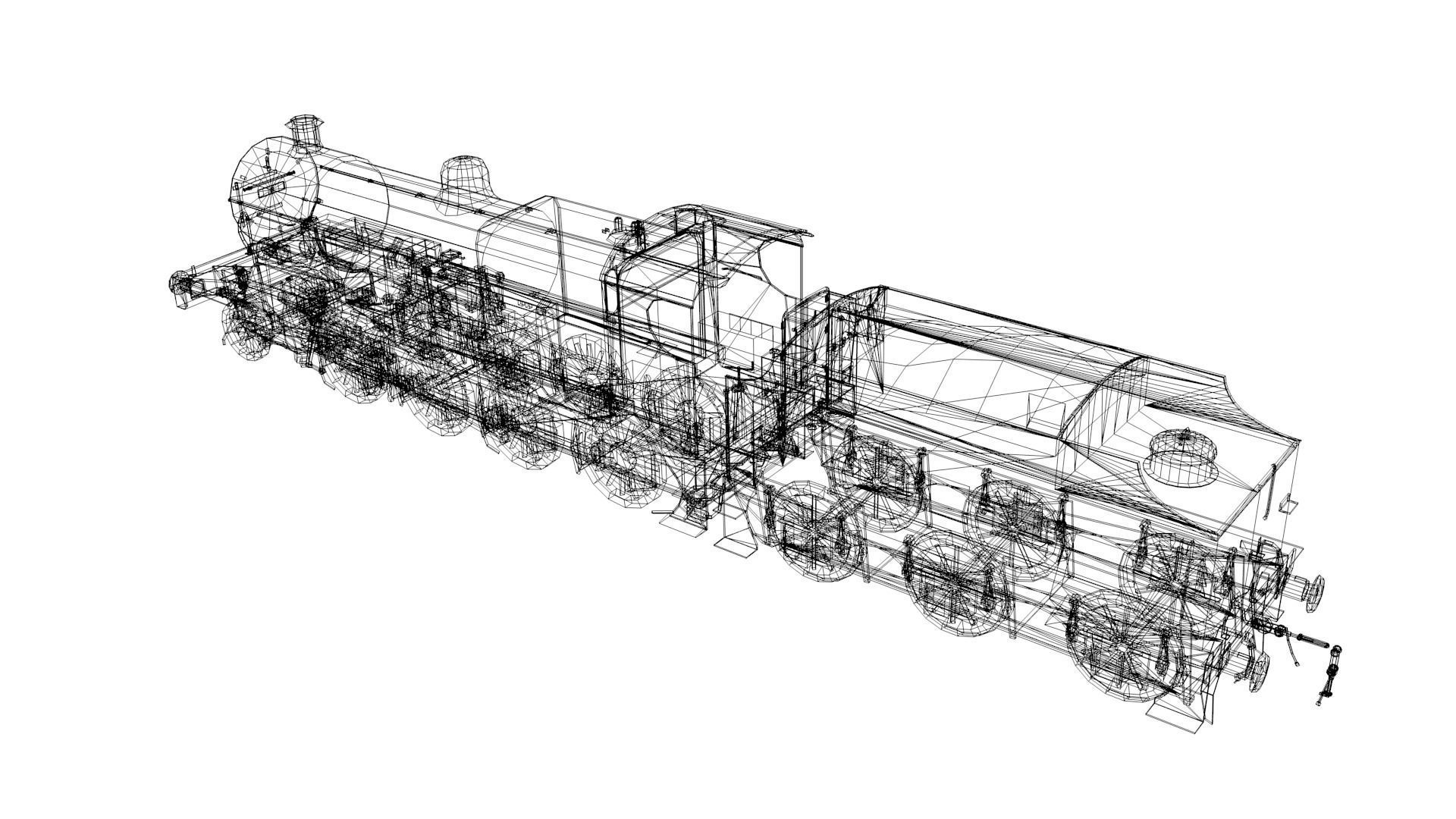 Train - Steam Locomotive Low-poly 3D model_20