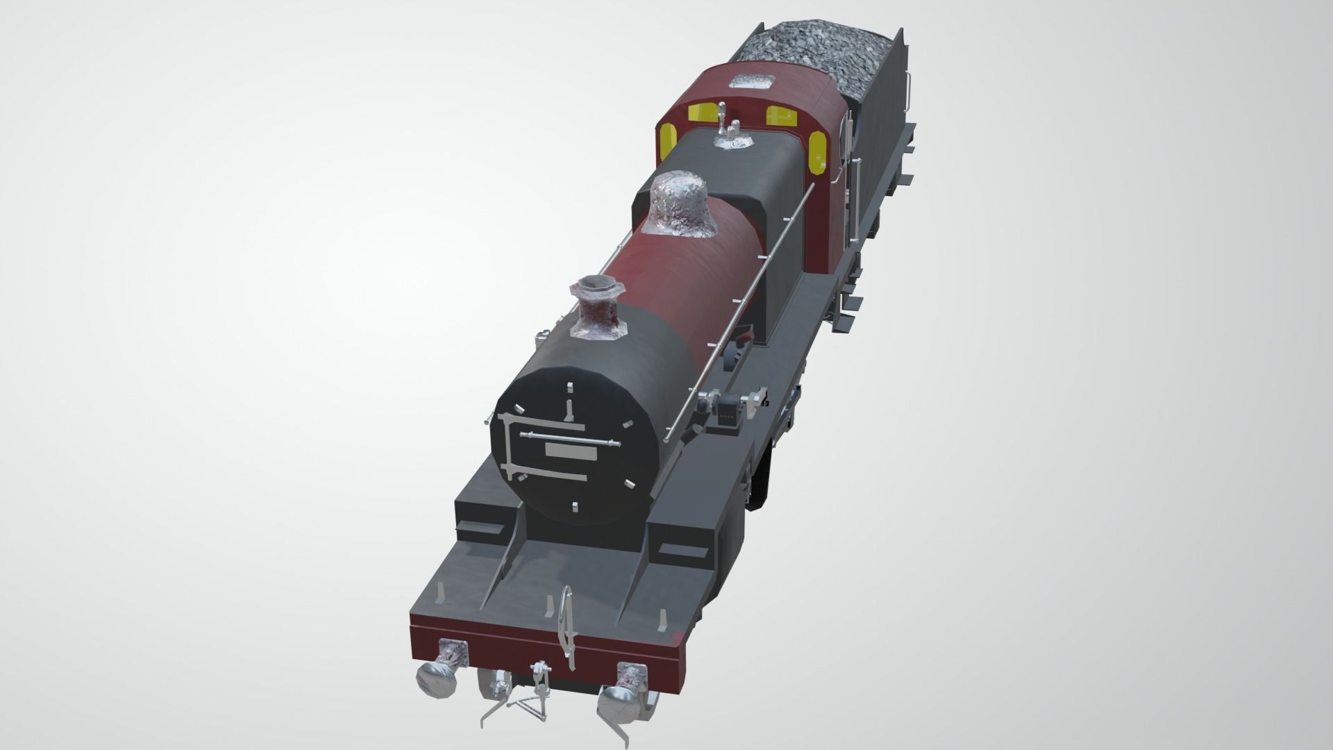 Train - Steam Locomotive Low-poly 3D model_57