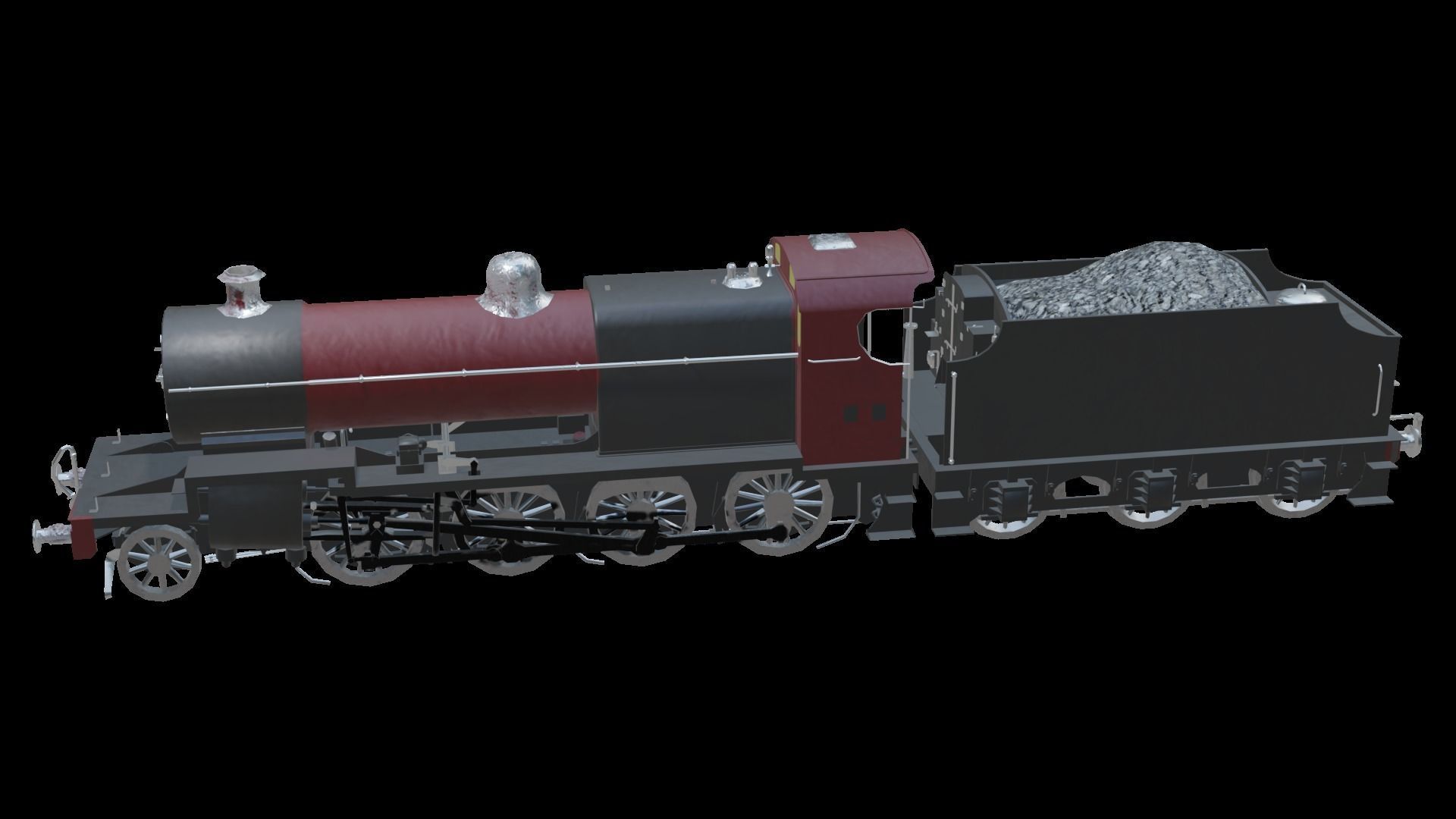 Train - Steam Locomotive Low-poly 3D model_3