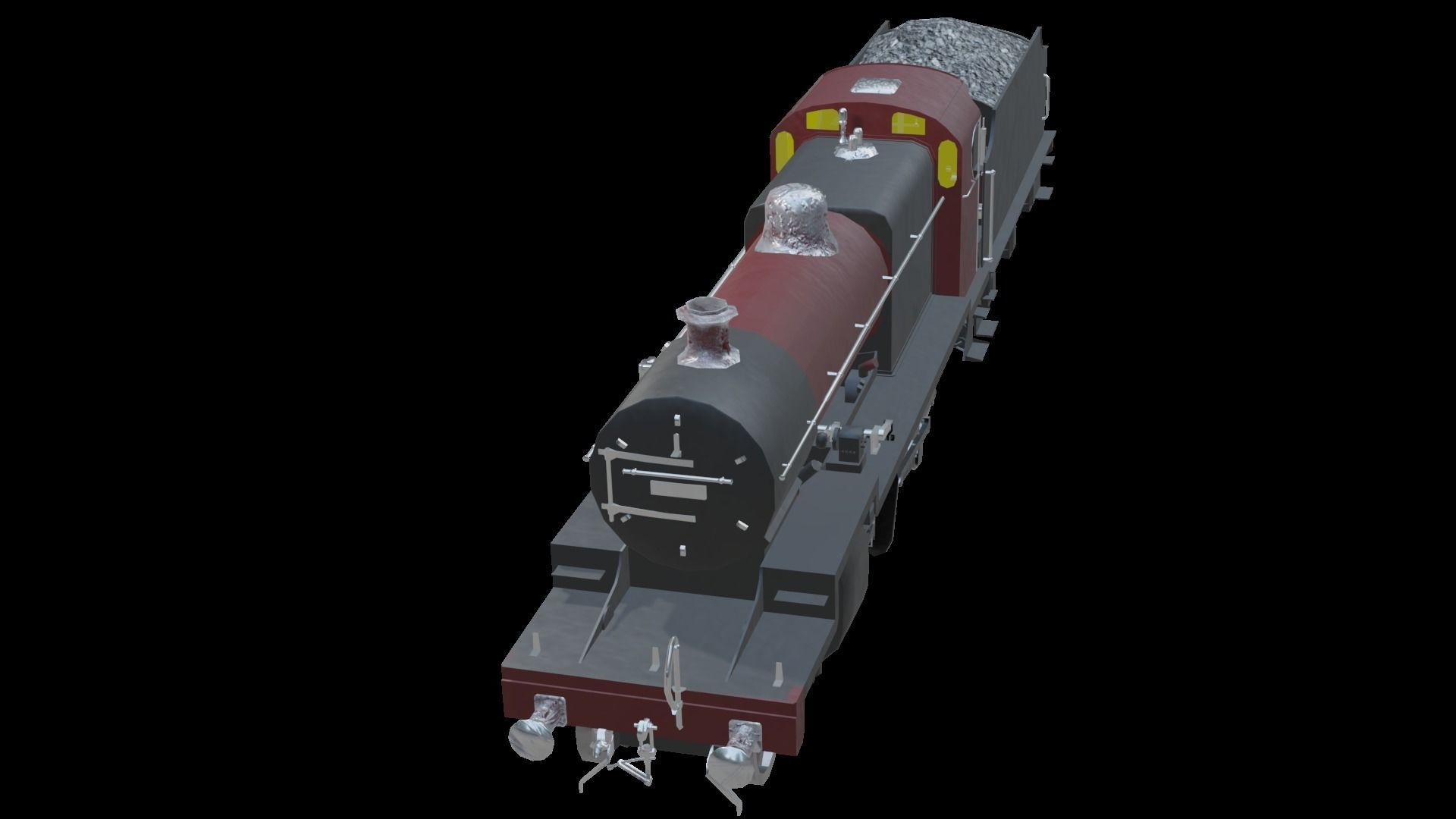 Train - Steam Locomotive Low-poly 3D model_56